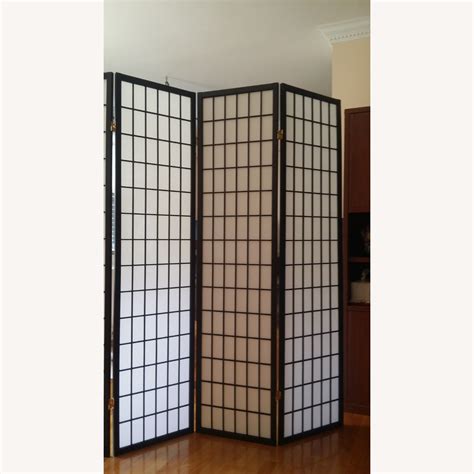 Oriental Shoji 4 Panel Folding Room Divider Aptdeco