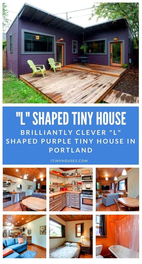 Brilliantly Clever L Shaped Purple Tiny House In Portland Tiny Houses