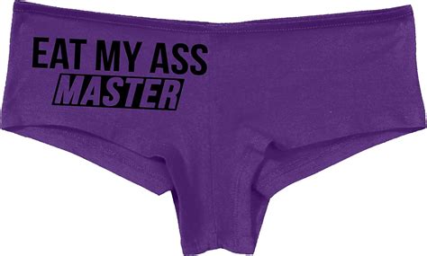 knaughty knickers eat my ass master lick it submissive slutty purple panties at amazon women s