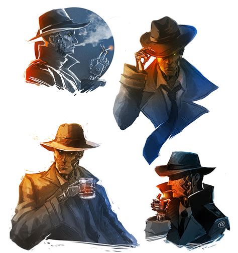 Fallout 4 Nick Valentine Sketches By Maxkennedy On Deviantart