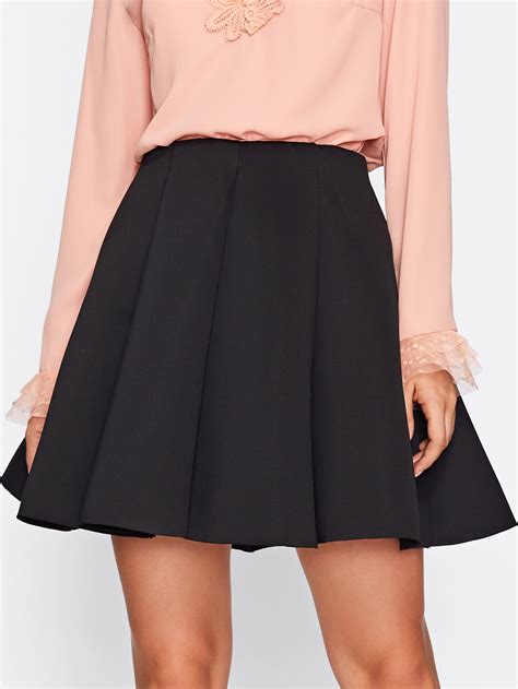 Box Pleated Skirt Sheinsheinside