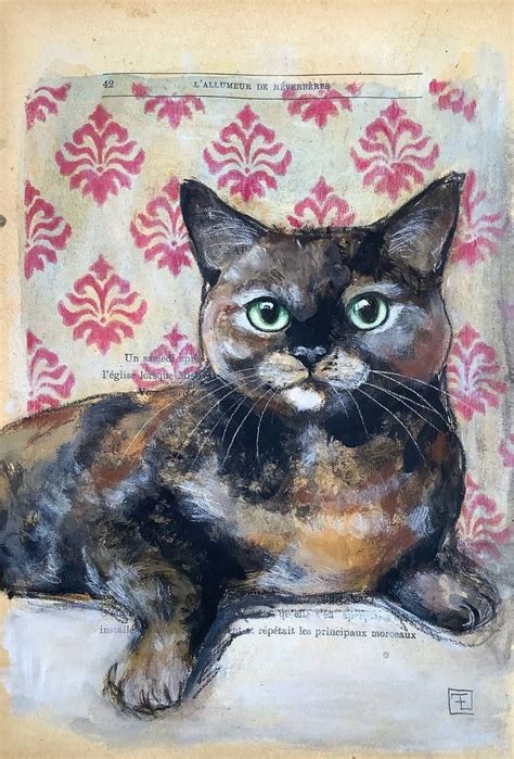 Calico Cat Painting Cat Painting Cat Artwork Cat Portraits