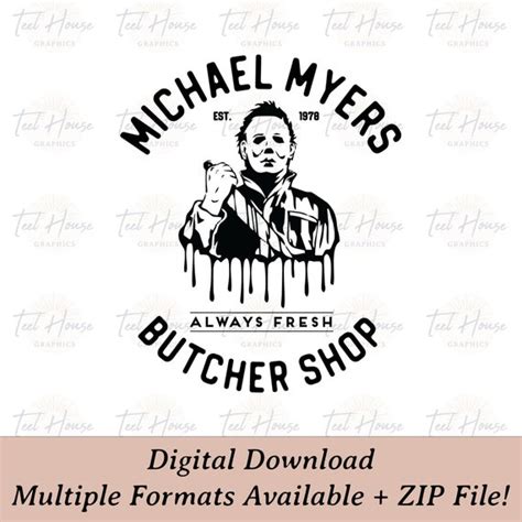 Michael Myers Butcher Shop SVG Halloween Graphics T Shirt Etsy Finland