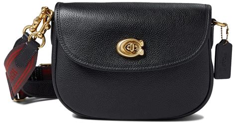 Coach Polished Pebble Leather Willow Saddle Bag In Black Lyst