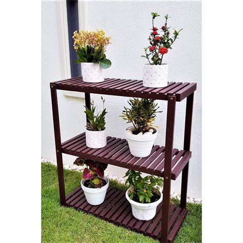 ** rak metal/besi berkualiti ** ready stock ** size : Rak Pasu Bunga Simple Design Meranti Wood-SMT14 | Shopee ...