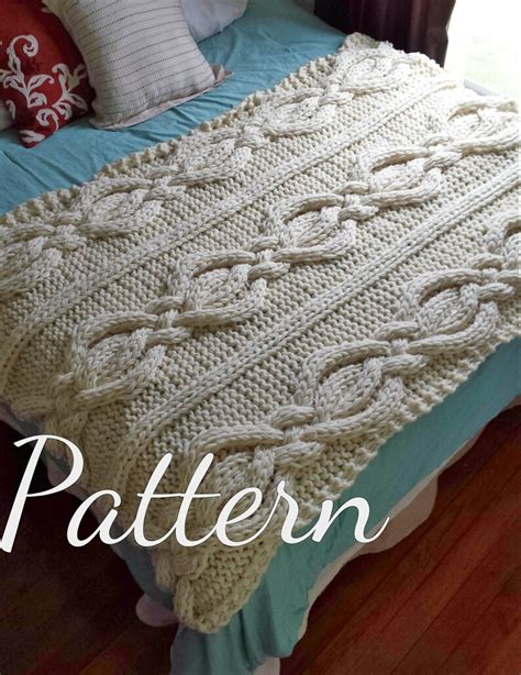 Twisted Cable Knit Blanket Pattern Etsy