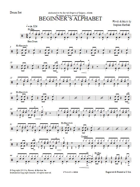 Beginners Alphabet Drum Set Sheet Music Stephen Hatfield Choir