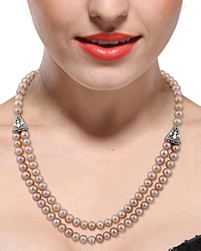 Pearlz Gallery Victorian Delight Orange Freshwater Pearl 18 Inches