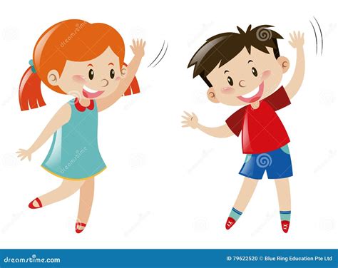 Boy And Girl Dancing Stock Vector Illustration Of Childhood 79622520