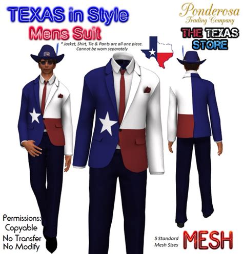Second Life Marketplace Texas In Style Mens Suit