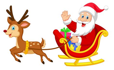 Reindeer Santa Claus Christmas Ornament Illustration