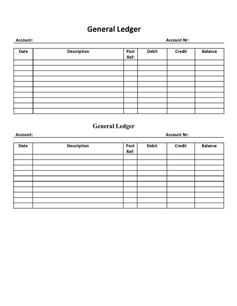 Free Printable General Ledger Templates Word Excel PDF OFF