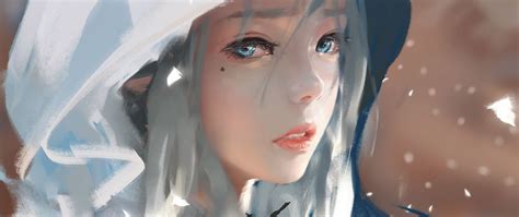 2560x1080 Blue Eyes Face Girl In Hood 2560x1080 Resolution Hd 4k Wallpapers Images Backgrounds