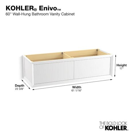 Kohler Enivo 60 In White Bathroom Vanity Base Cabinet Without Top In