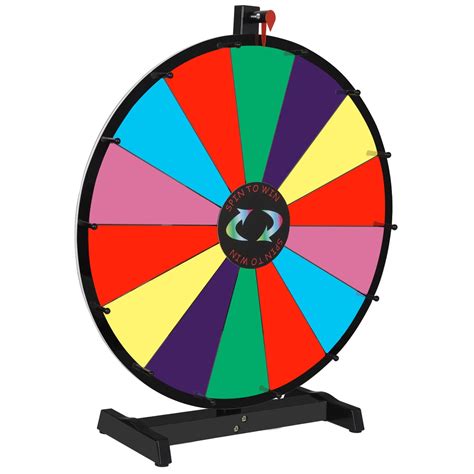 Zenstyle 24 Tabletop Prize Spin Wheel 14 Slots Spinning Game Fortune