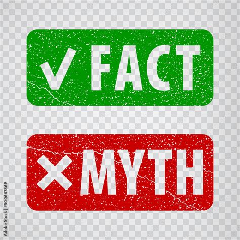 Fact And Myth Grunge Rubber Stamp Isolated On Transparent Background