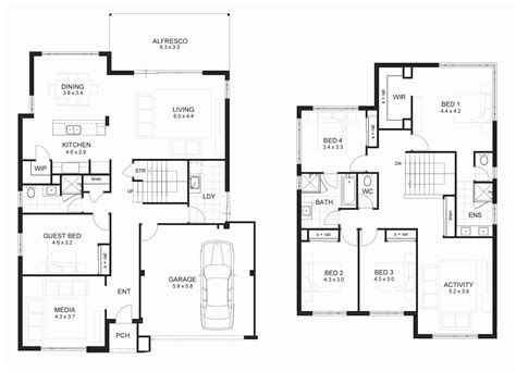 2 Storey House Floor Plan With Dimensions