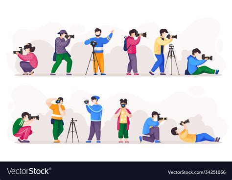 cartoon photographers amateur and professional vector image