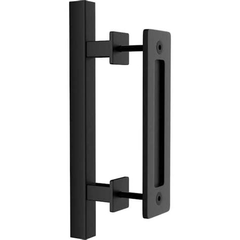 Winsoon 12 In L Black Powder Coated Finish Pull And Flush Barn Door