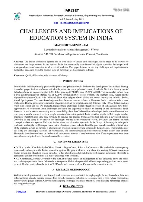 Pdf Challenges And Implications Of Education System In India