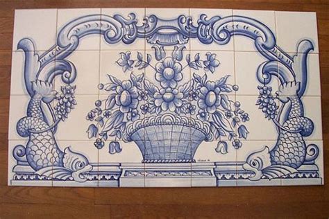 Traditional Blue And White Hand Painted Portuguese Mural Etsy Tile