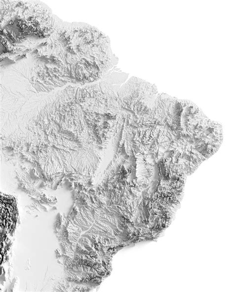 South America Shaded Relief Map Etsy