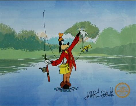 Goofy Fishing Hand Signed By Marc Davis Contemporary Disney Fly