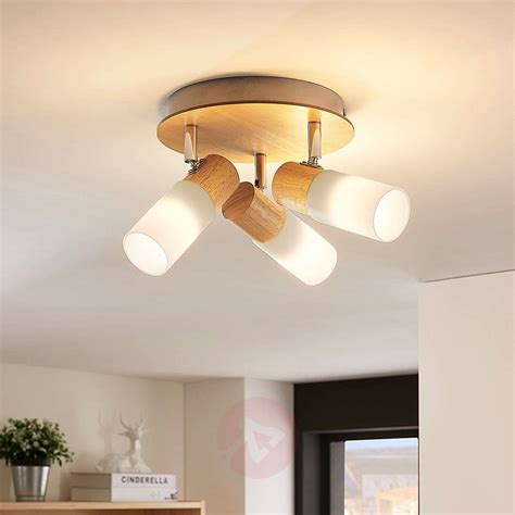 Whether you are looking to replace an existing fixture or looking to add a new fixture, we offer a. Wooden LED ceiling spotlight Christoph, three-bulb ...