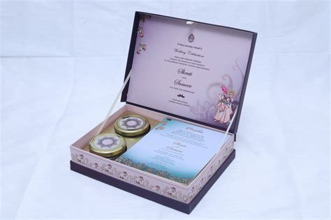 Mdf Square Wedding Card Cum Box With 2 Jar With 2 Hardbound Inner At Rs