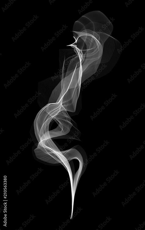 Creative Vector Illustration Of Delicate White Cigarette Smoke Waves