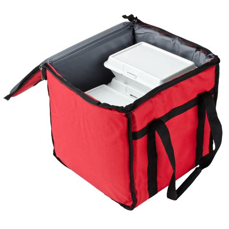 San Jamar Fc1212 Rd 12 X 12 X 12 Red Insulated Nylon Food Delivery Bag