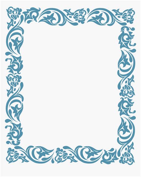 Decorative Blue Rectangular Frame Project Front Page Design Hd Png