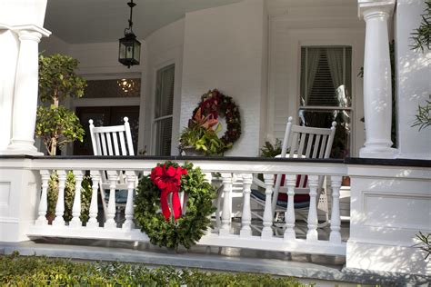 Exterior railings & handrails for stairs, porches, decks. Christmas Porch Decorations