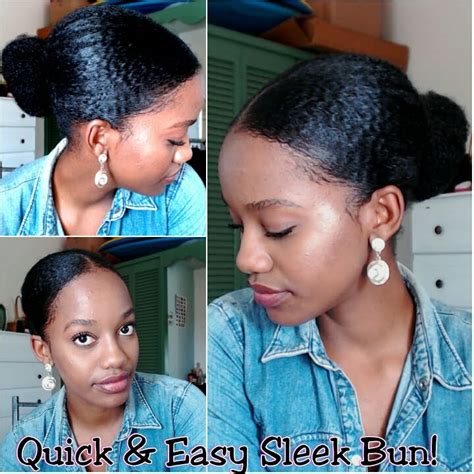 Quick And Easy Sleek Sock Bun Natural Hair Youtube