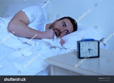 Stressed Man Trying Sleep His Bed Stock Photo 772112890 Shutterstock