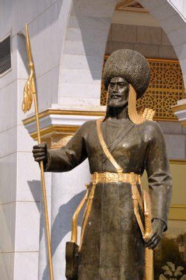 Turkmen Warrior Statue Guarding The Independence Monument Photo Brian