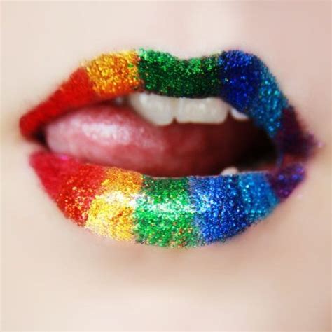 Glitter Rainbow Lips Pretty Lips Pinterest