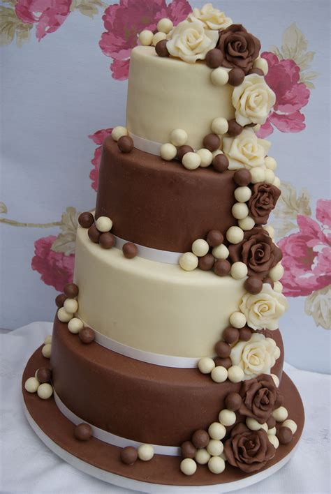 Four Tier Chocolate Wedding Cake Wedding Cakes With Cupcakes Cake