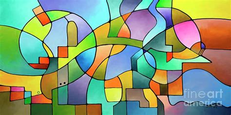 Geometric Painting Equilibrium By Sally Trace Geometric Painting