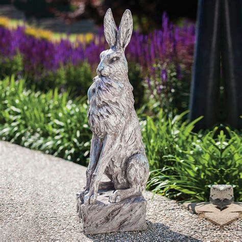 Regal Sitting Jack Rabbit Garden Statue Rabbit Garden Garden Statues