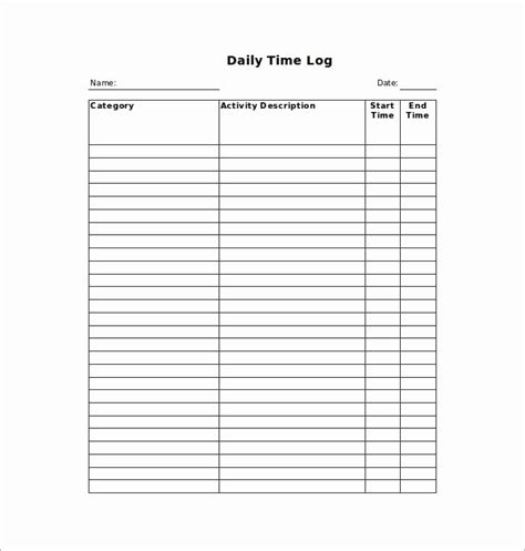 Work Hours Log Sheet