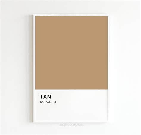 Tan Color Print Pantone Color Poster Pantone Card Print Etsy
