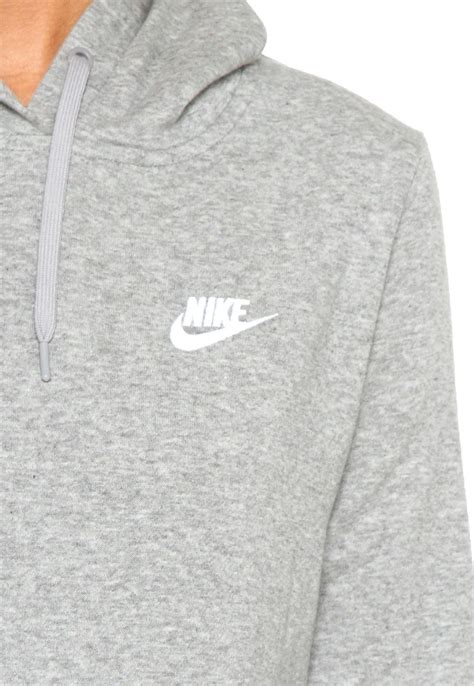 Moletom Fechado Nike Sportswear Nshoodie Po Flc Cinza Compre Agora Kanui Brasil