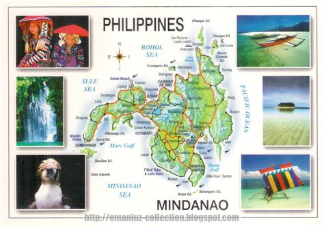 Postcard Of The Philippines Mapcards Of Mindanao Emaniuz Collection