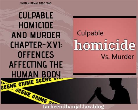 Culpable Homicide And Murder Chapter Xvi Offences Affecting The Human