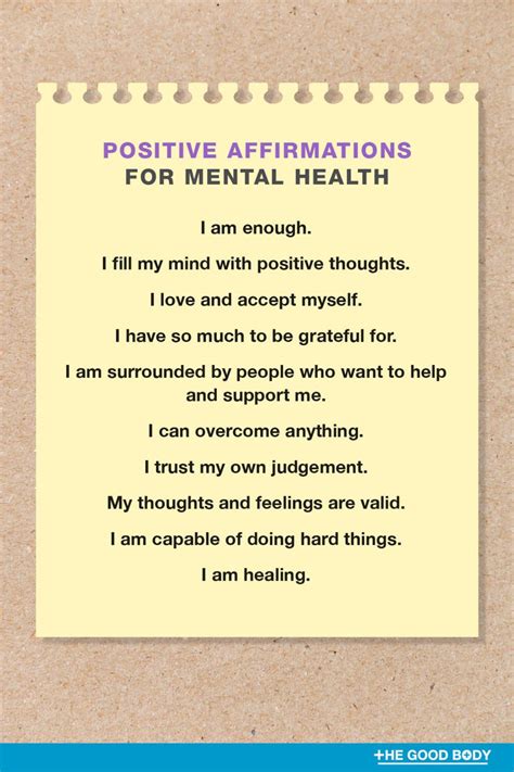 20 Mental Health Affirmations For Strength And Recovery