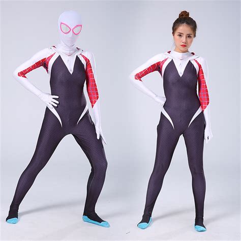 New 3d Kids Women Gwen Stacy Spider Man Cosplay Costume Gwendolyn
