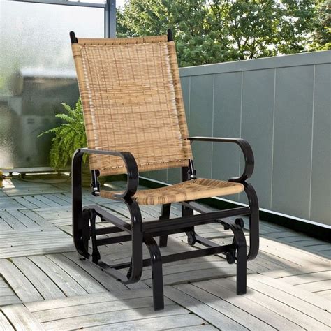 Finding the right glide for your chairs can be hard to determine. Patio Wicker Glider Chair Gliding Lounge Aluminum Frame ...