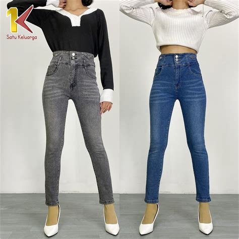 Jual K Celana Panjang Hw Kancing Hidup Highwaist Skinny Jeans P