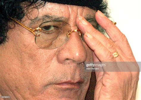 Libyan Leader Muammar Gadaffi Is Seen In The Belgian Chamber On April